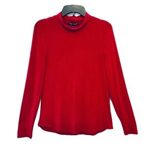 Cable & Gauge Womens Size L True Red Lightweight Long Sleeve Soft Turtleneck Top